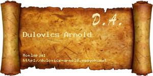 Dulovics Arnold névjegykártya