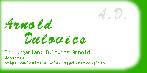 arnold dulovics business card